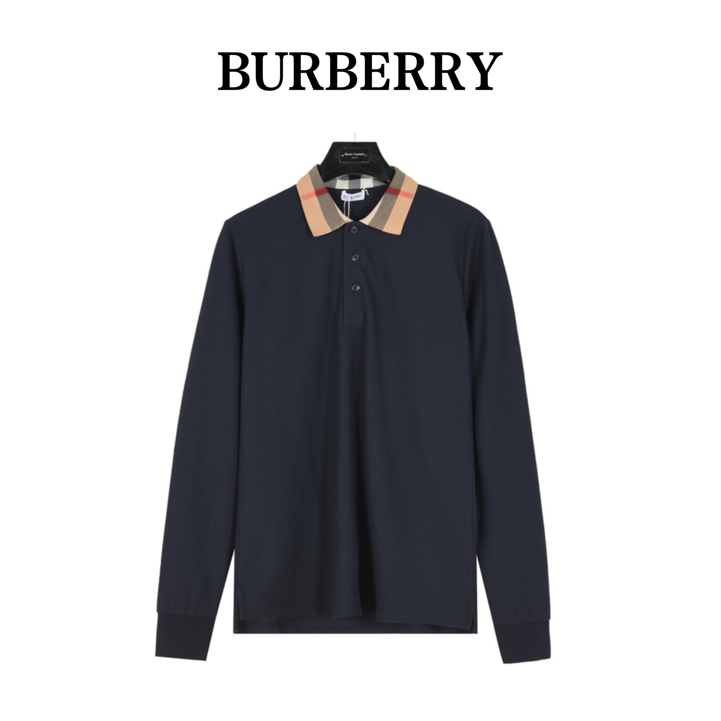 Burberry/巴宝莉 格纹翻领长袖polo衫