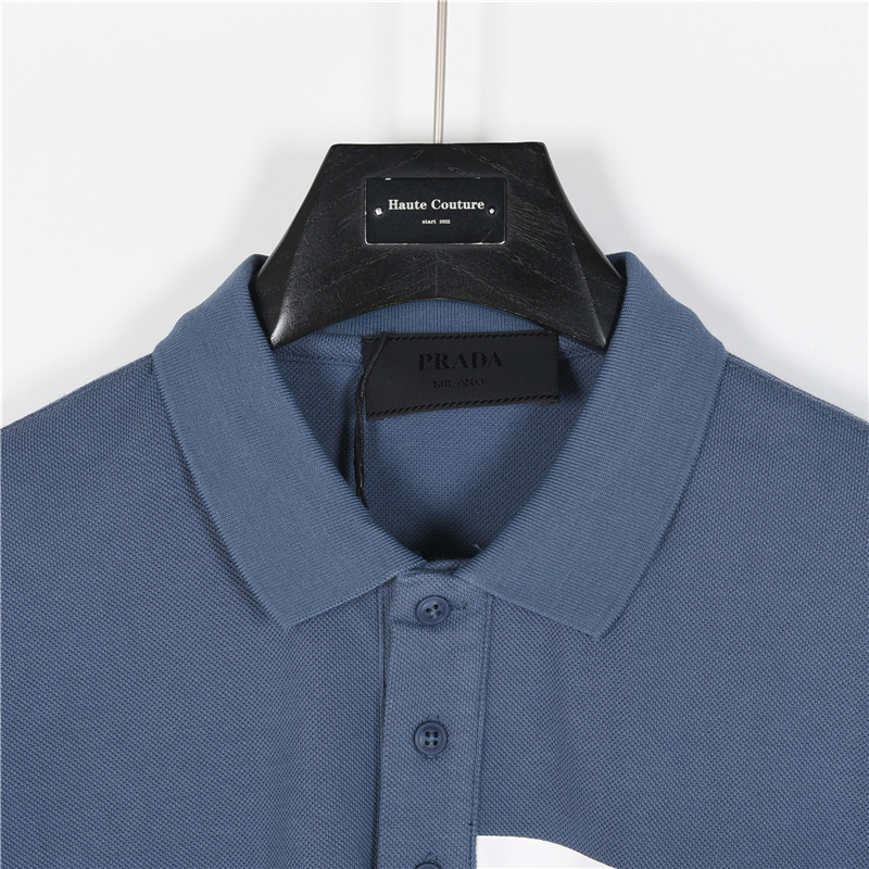 Prada/普拉达 胸前三角标双杠短袖POLO衫