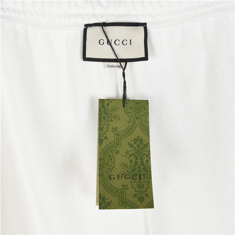 Gucci/古驰 侧边织带双G刺绣字母短裤