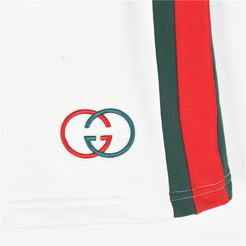 Gucci/古驰 侧边织带双G刺绣字母短裤
