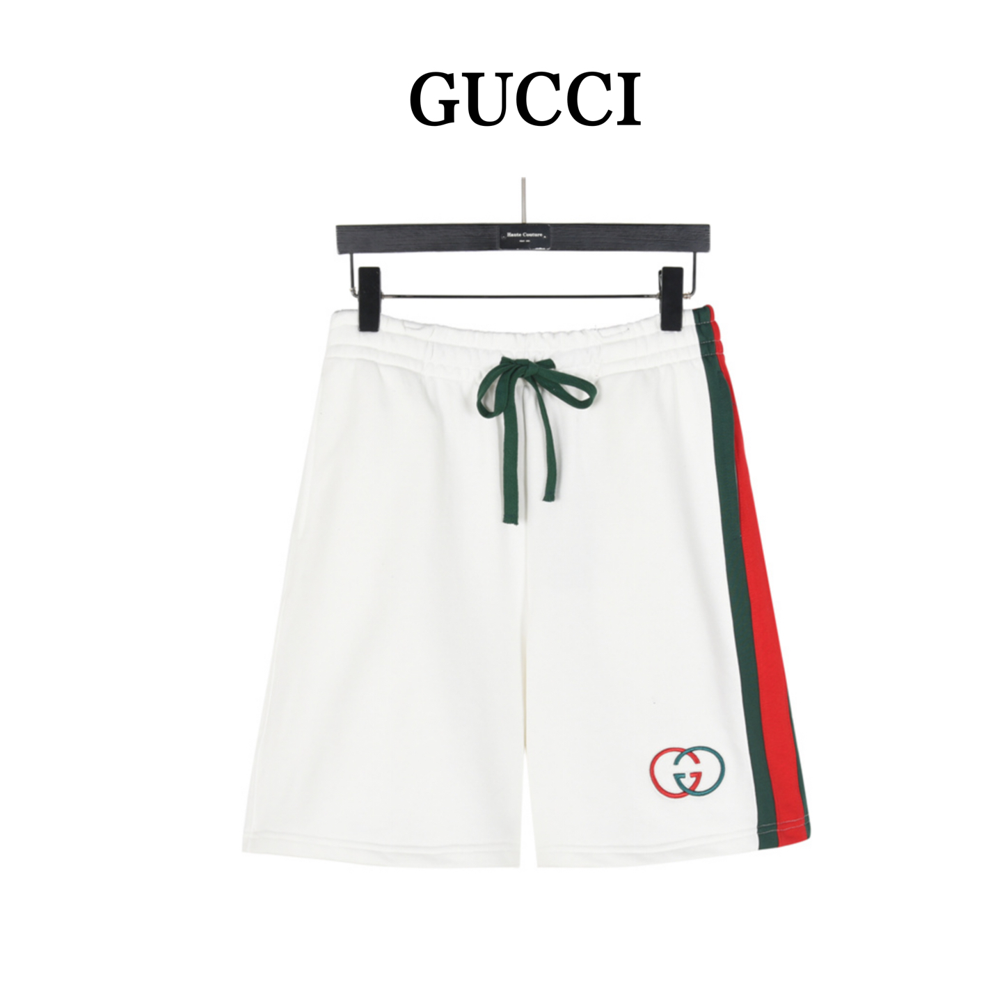 Gucci/古驰 侧边织带双G刺绣字母短裤