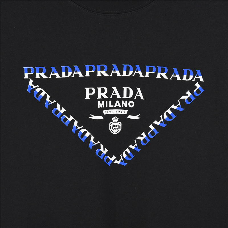 Prada/普拉达 胸前拼色logo短袖