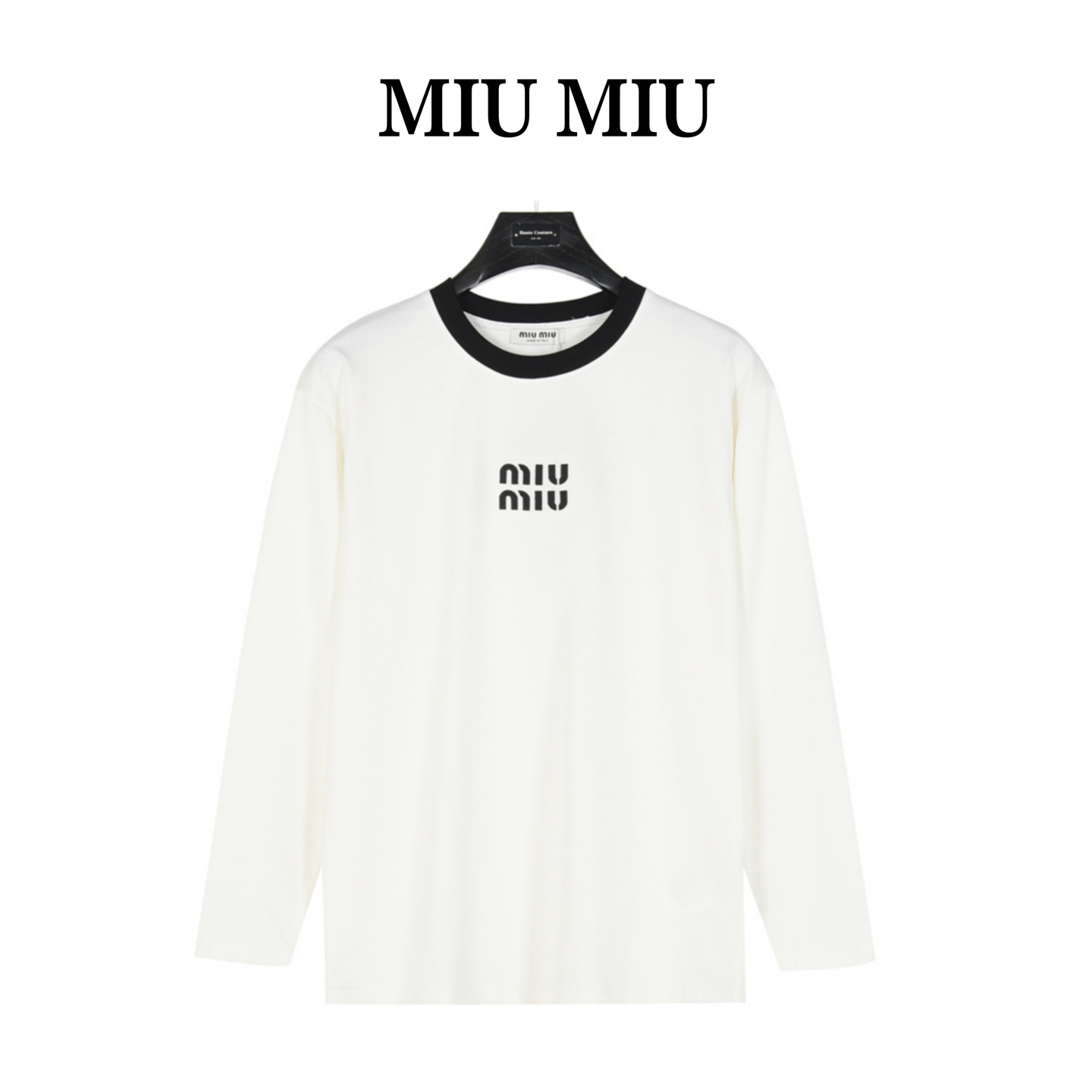 Miumiu/缪缪 胸前经典字母黑色领口长袖
