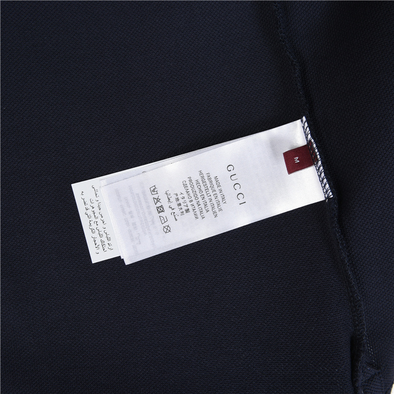 Gucci/古驰 航海系列学院风肩袖拼接短袖polo衫