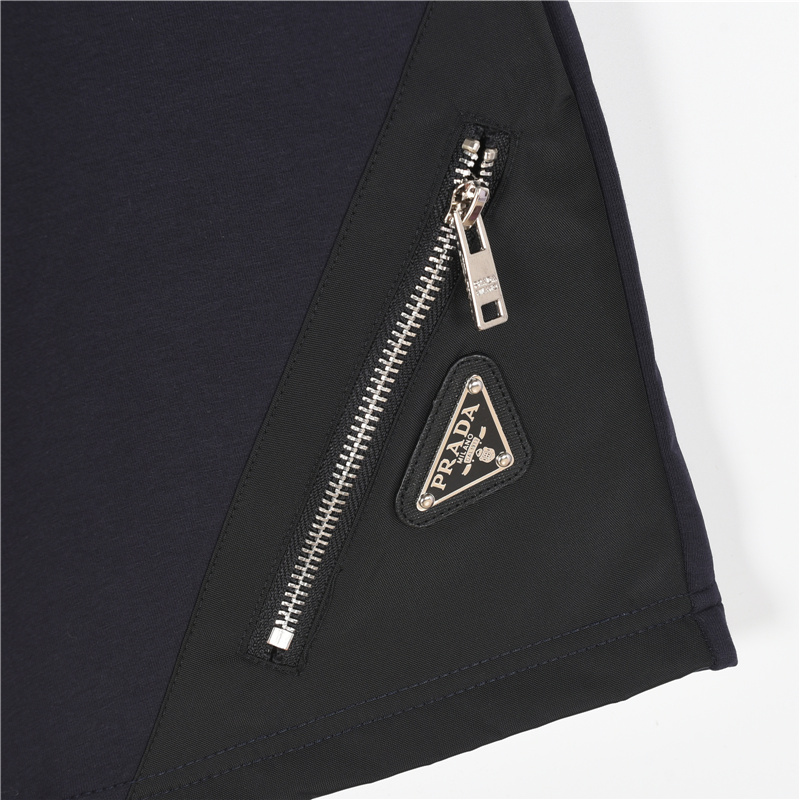 Prada /普拉达 25ss 太空棉下摆斜三角口袋拉链短裤