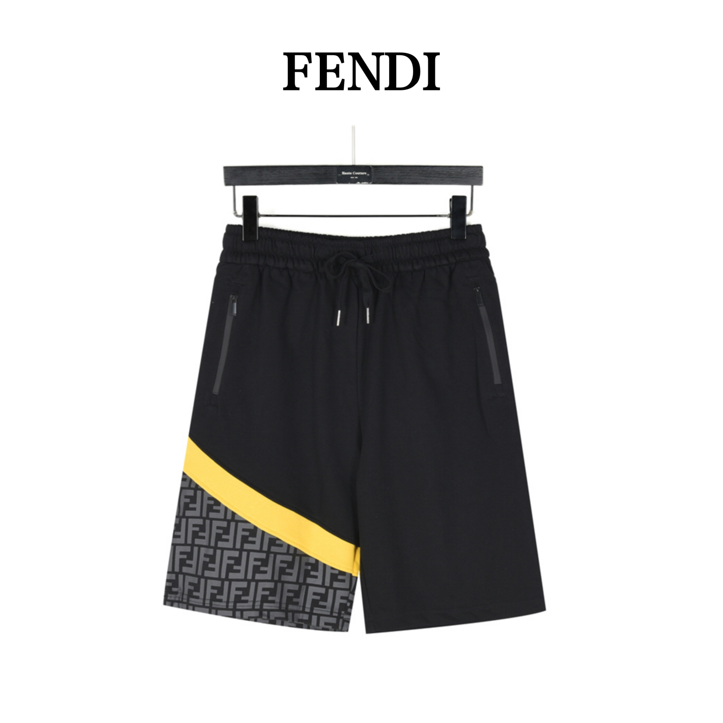 Fendi/芬迪 下摆双F 满印拼接短裤