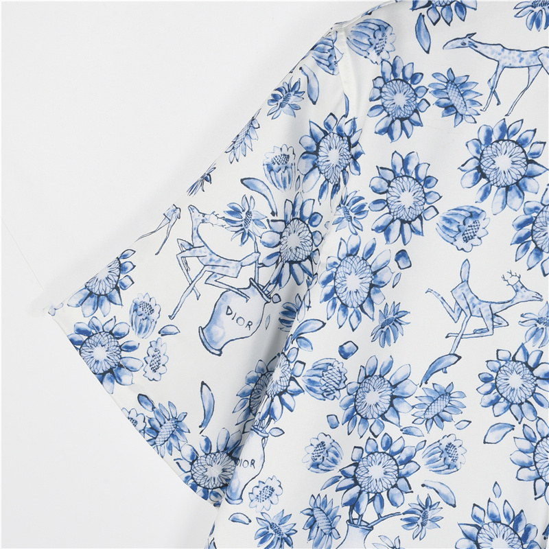 Dior/迪奥 青花瓷风满印短袖衬衫
