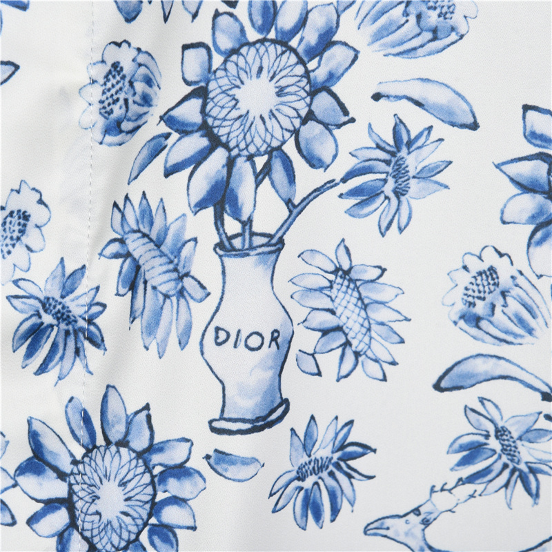 Dior/迪奥 青花瓷风满印短袖衬衫