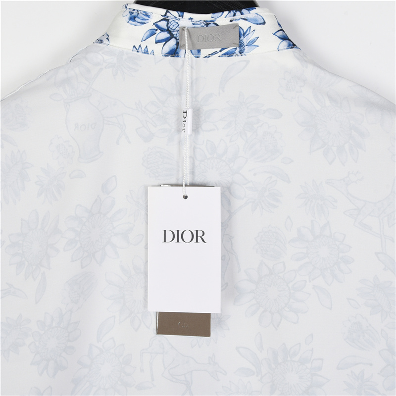 Dior/迪奥 青花瓷风满印短袖衬衫