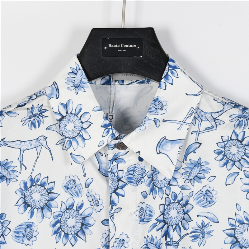 Dior/迪奥 青花瓷风满印短袖衬衫