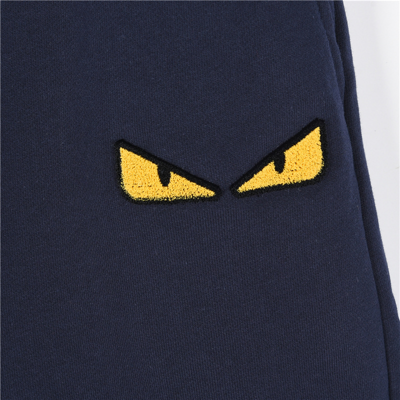 Fendi/芬迪 刺绣眼睛小怪兽休闲短裤 黑色 藏青