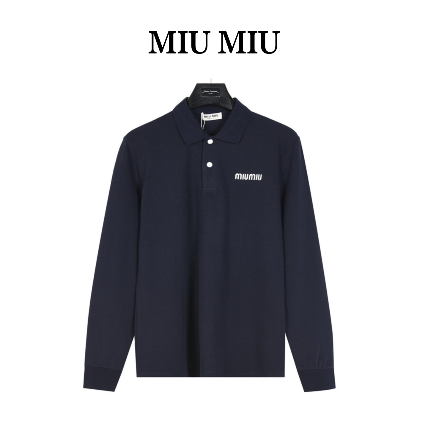 Miumiu/缪缪MM 经典小标刺绣长袖POLO衫