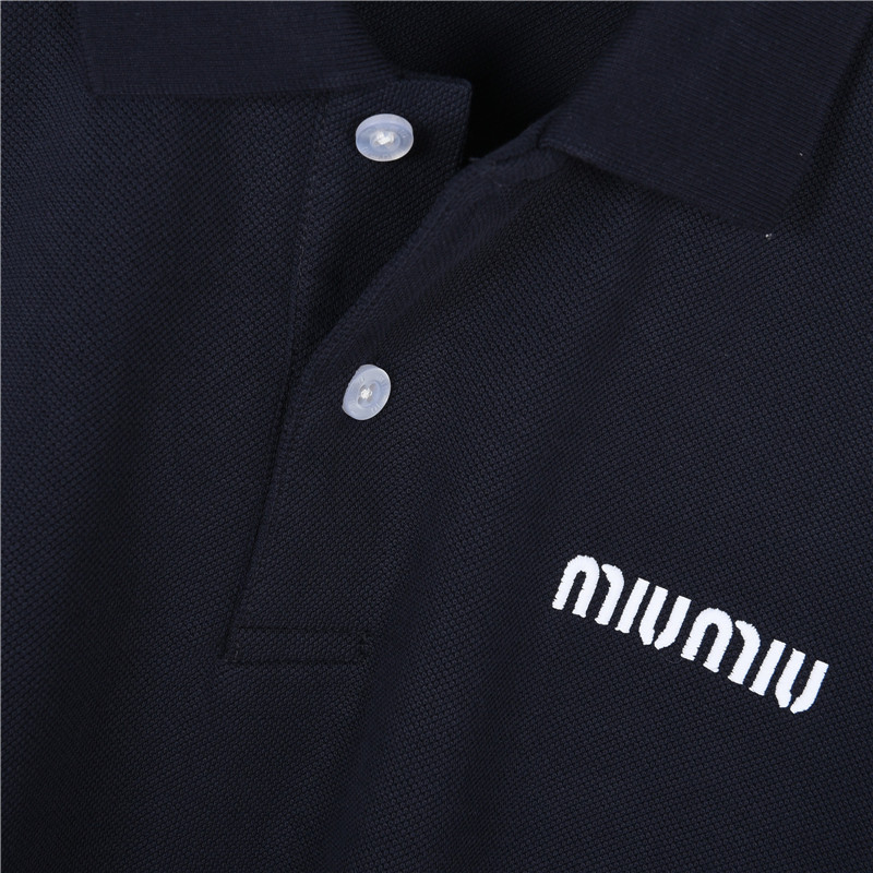 Miumiu/缪缪MM 经典小标刺绣短袖POLO衫