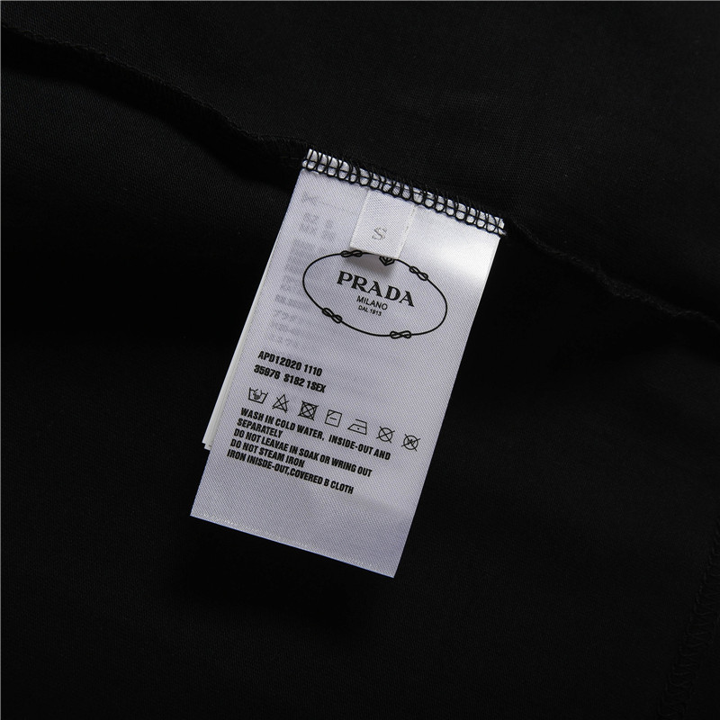 Prada/普拉达 领口三角标三角标长袖黑色 白色-Chinese UA Cheap High Quatity Brand Clothes Bags handbags Sneakers wholesale wholesaler seller from China Factory suppliers Fashion Clothing Shoes best Quality Beautiful Price Prada/普拉达 领口三角标三角标长袖黑色 白色