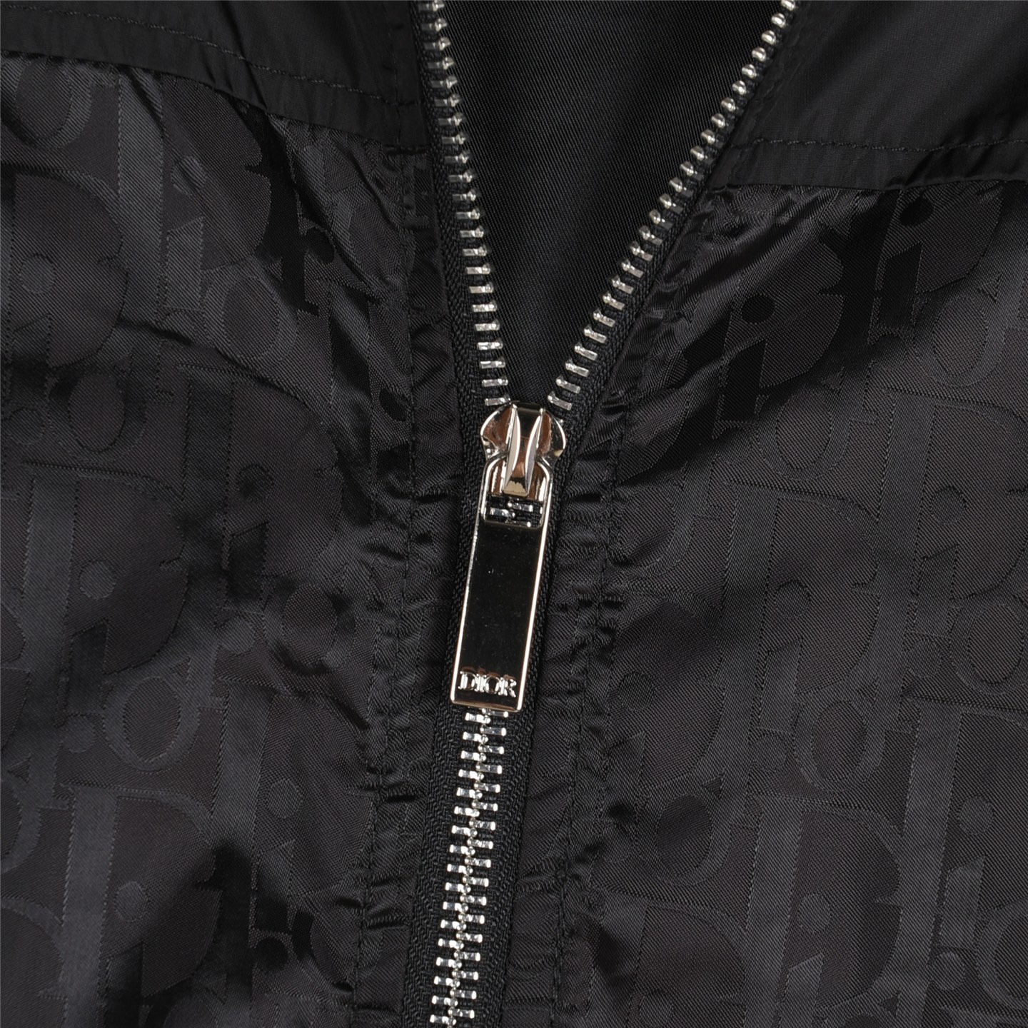 Dior/迪奥 胸前字母logo满印拼接连帽外套黑色灰色