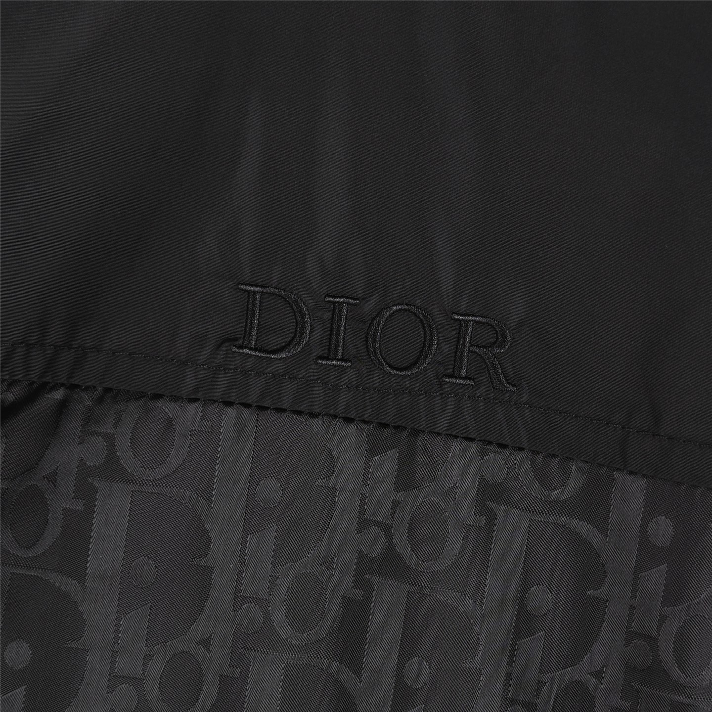 Dior/迪奥 胸前字母logo满印拼接连帽外套黑色灰色