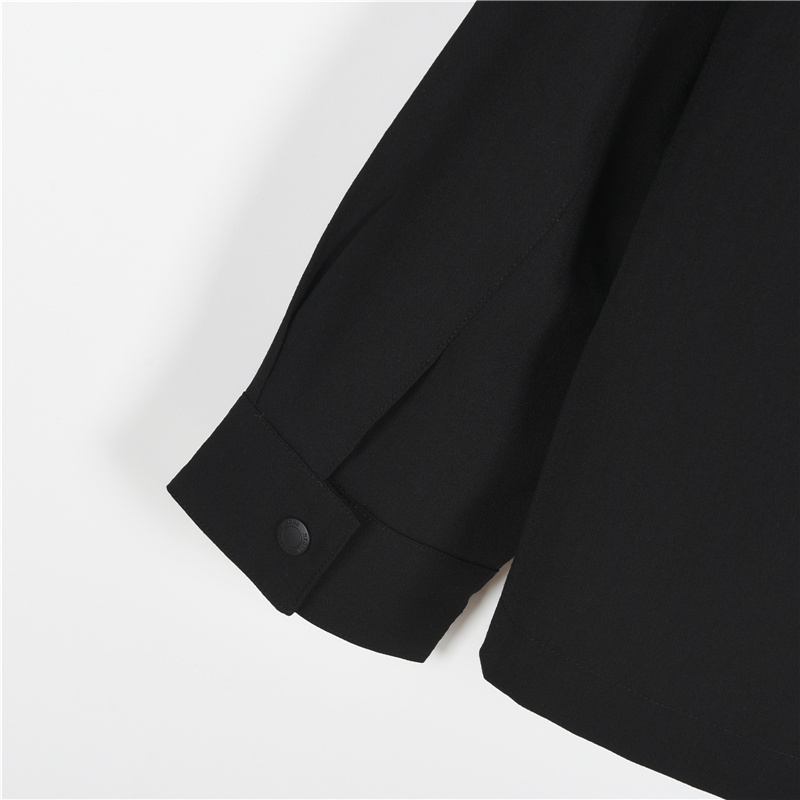 Zegna/杰尼亚 纽扣衬衫翻领外套 黑色 米白-Chinese UA Cheap High Quatity Brand Clothes Bags handbags Sneakers wholesale wholesaler seller from China Factory suppliers Fashion Clothing Shoes best Quality Beautiful Price Zegna/杰尼亚 纽扣衬衫翻领外套 黑色 米白