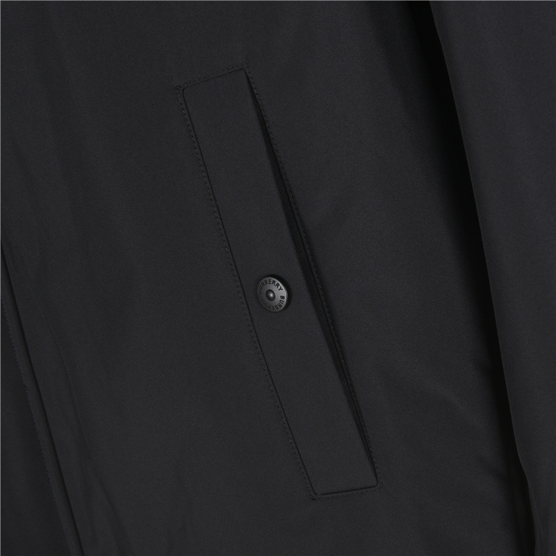 Burberry/巴宝莉内衬格纹连帽外套黑色