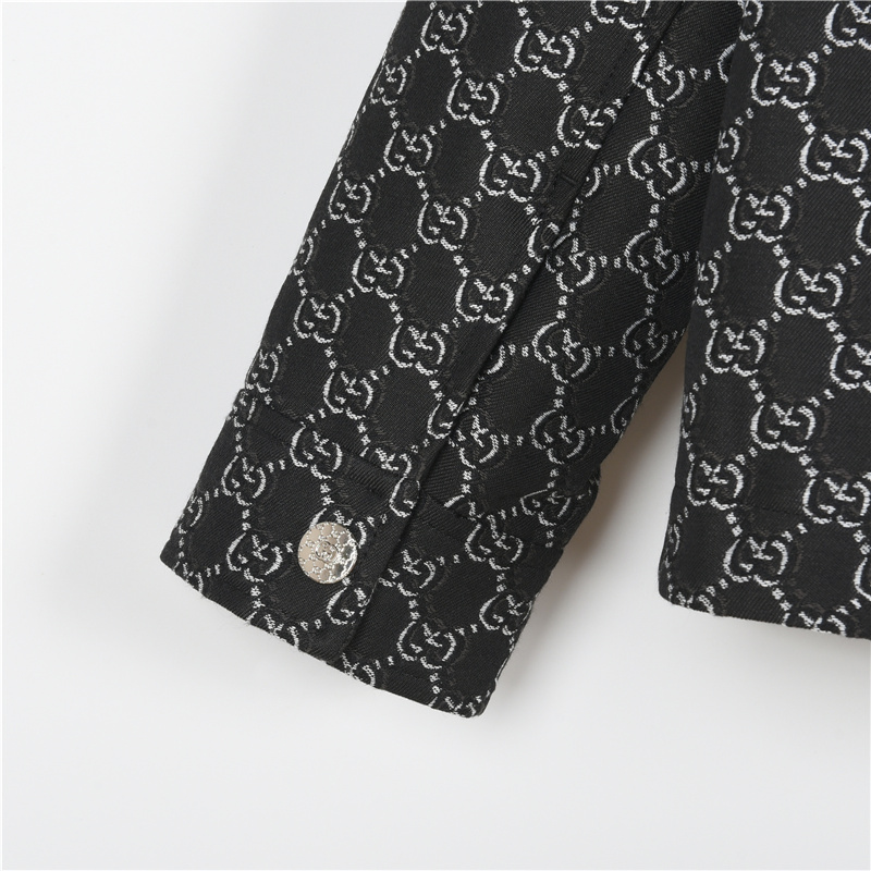 Gucci/古驰 双G满印帆布口袋翻领外套