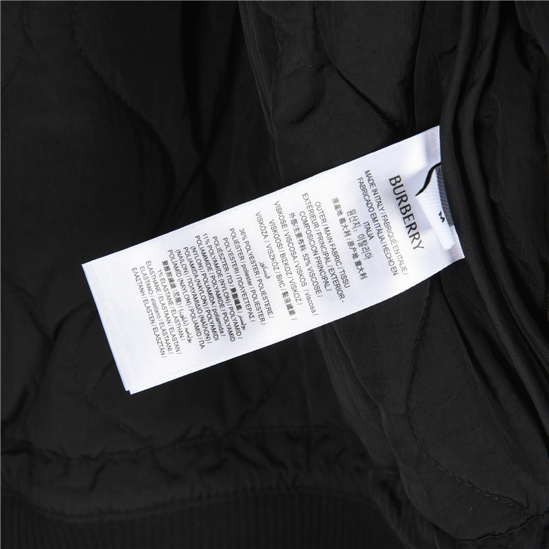 Burberry/巴宝莉 个性缺口双拉链绗缝薄棉外套