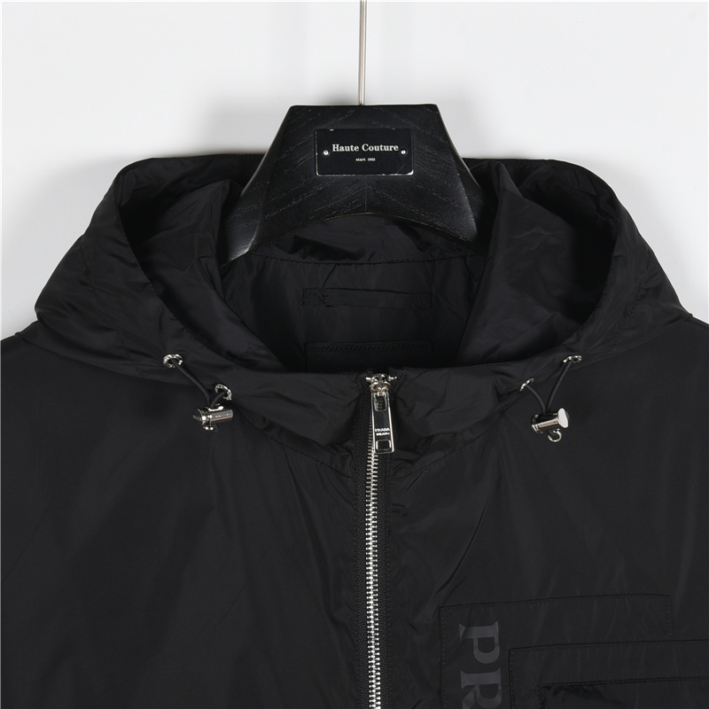 Prada/普拉达 胸口字母拉链口连帽外套