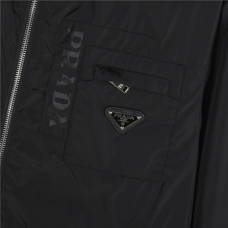 Prada/普拉达 胸口字母拉链口连帽外套