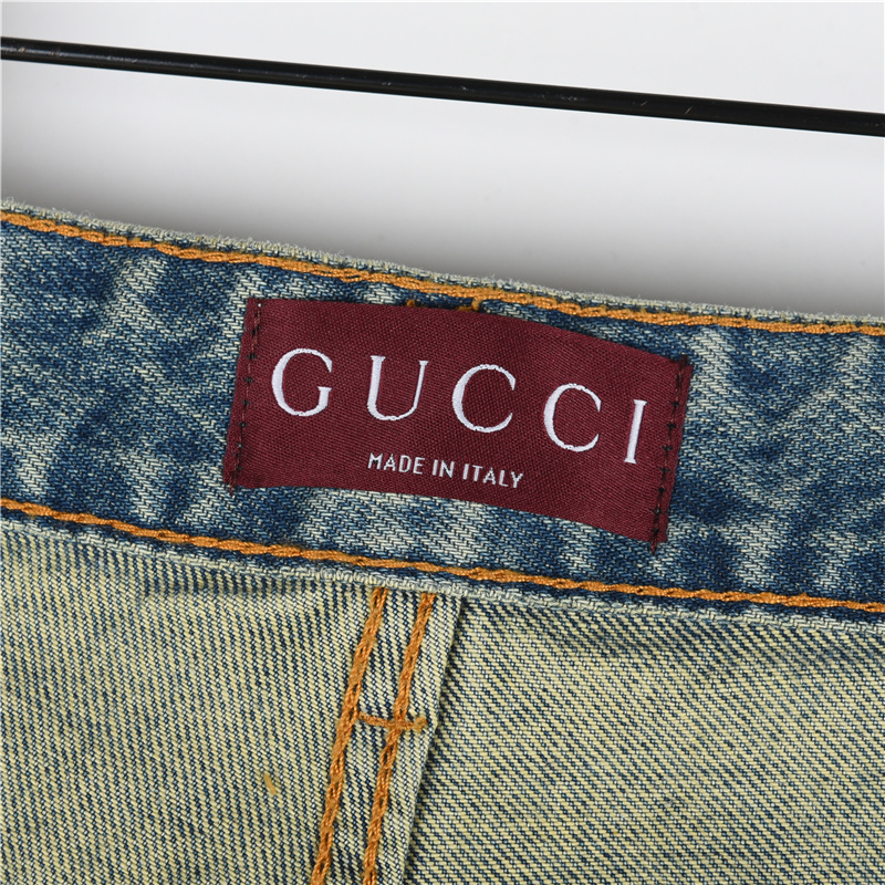 Gucci/古驰 25SS GG蛇年限定牛仔长裤-Chinese UA Cheap High Quatity Brand Clothes Bags handbags Sneakers wholesale wholesaler seller from China Factory suppliers Fashion Clothing Shoes best Quality Beautiful Price Gucci/古驰 25SS GG蛇年限定牛仔长裤