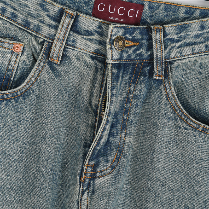 Gucci/古驰 25SS GG蛇年限定牛仔长裤-Chinese UA Cheap High Quatity Brand Clothes Bags handbags Sneakers wholesale wholesaler seller from China Factory suppliers Fashion Clothing Shoes best Quality Beautiful Price Gucci/古驰 25SS GG蛇年限定牛仔长裤