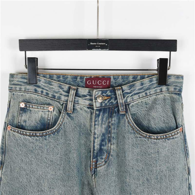 Gucci/古驰 25SS GG蛇年限定牛仔长裤-Chinese UA Cheap High Quatity Brand Clothes Bags handbags Sneakers wholesale wholesaler seller from China Factory suppliers Fashion Clothing Shoes best Quality Beautiful Price Gucci/古驰 25SS GG蛇年限定牛仔长裤