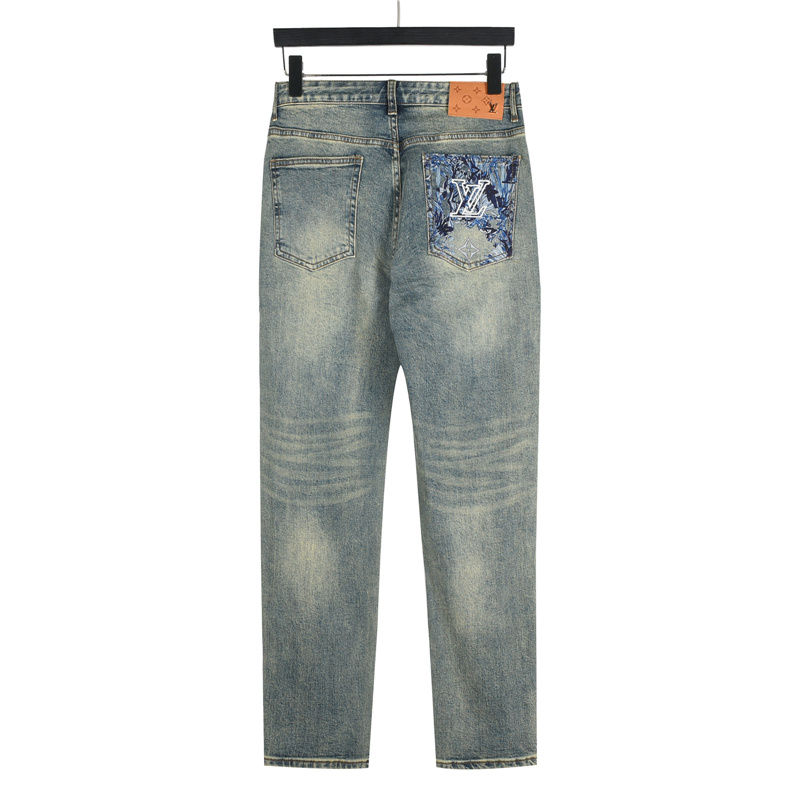 LouisVuitton/路易威登 25SS 后袋LVlogo海草牛仔长裤-Chinese UA Cheap High Quatity Brand Clothes Bags handbags Sneakers wholesale wholesaler seller from China Factory suppliers Fashion Clothing Shoes best Quality Beautiful Price LouisVuitton/路易威登 25SS 后袋LVlogo海草牛仔长裤