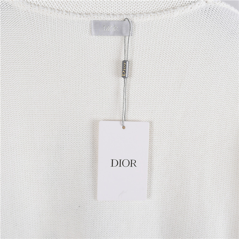 Dior/迪奥 CD25ss新款签名字母刺绣针织套头衫圆领毛衣黑色 白色