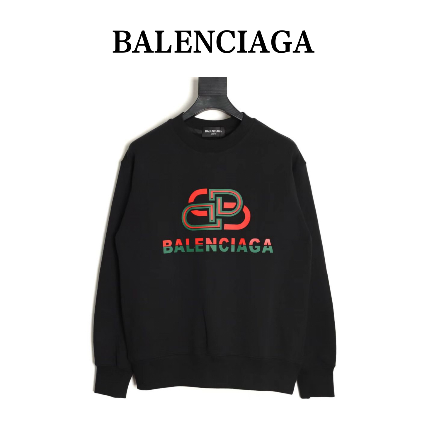 P120 Balenciaga 25FW Sudadera con cuello redondo y cierre. Tejido de algodón peinado de alta calidad de 480 g, etiqueta…