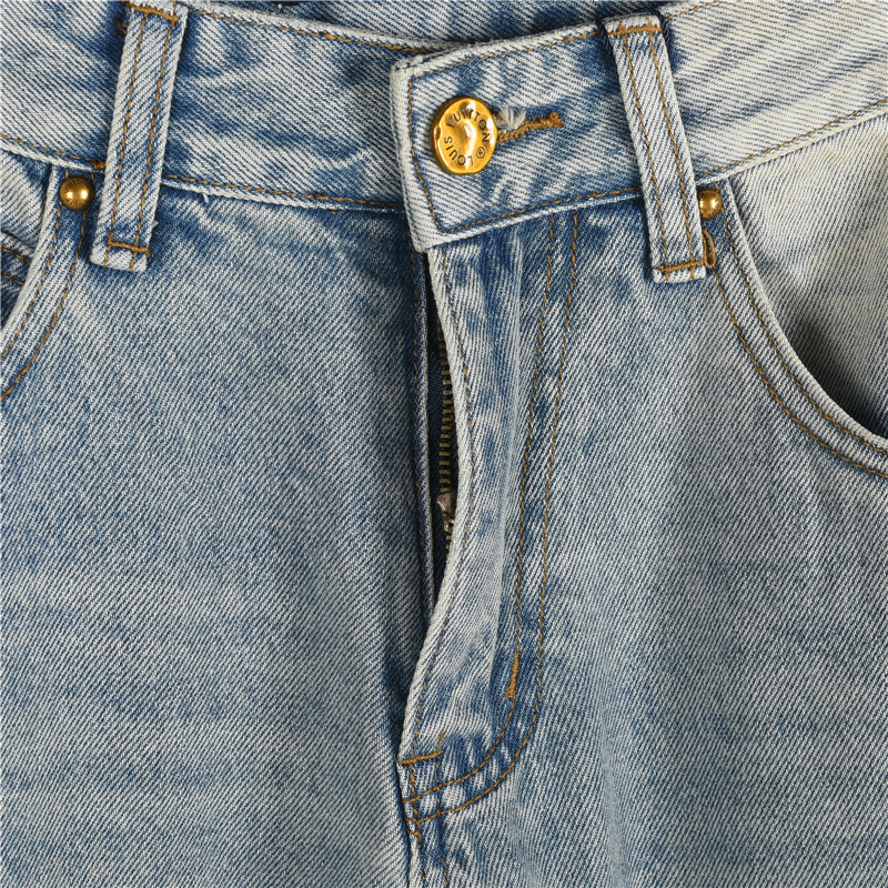 LouisVuitton/路易威登 25SS 后袋LV浮雕海星牛仔长裤