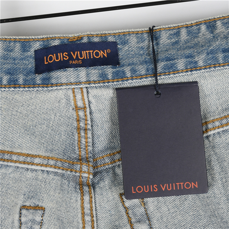 LouisVuitton/路易威登 25SS 后袋LV浮雕海星牛仔长裤