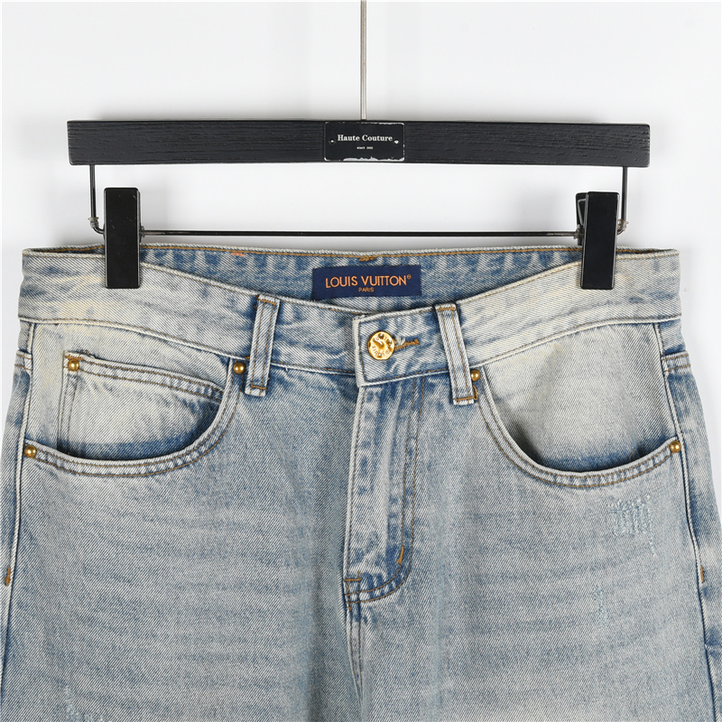 LouisVuitton/路易威登 25SS 后袋LV浮雕海星牛仔长裤