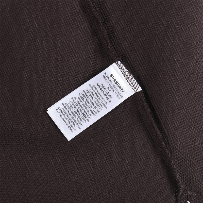 Burberry/巴宝莉 25FW格纹翻领长袖polo衫 咖啡色