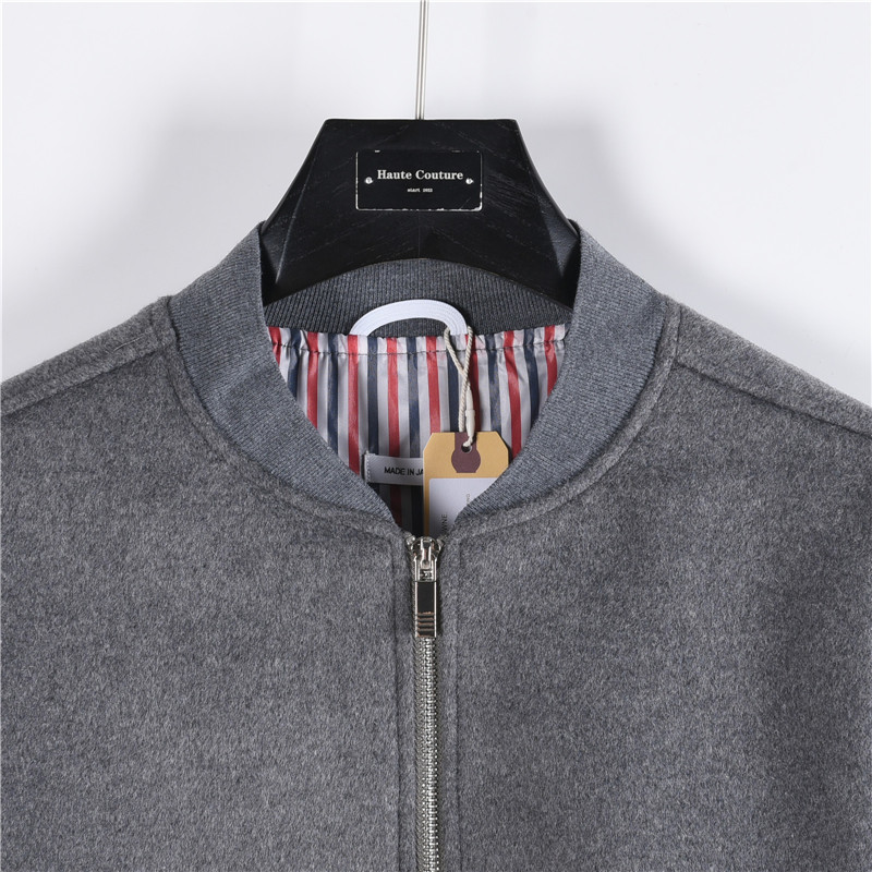 TB尼子毛料四杠棒球服夹克 新款 THOM BROWNE 汤姆布朗 .TB尼子毛料厚款夹克棒球服拉链外套-High Quatity Cheap Brand wholesale wholesaler seller Clothes Bags handbags Sneakers Top Fashion Clothing Shoes from China Factory Chinese suppliers best Quality Beautiful Price TB尼子毛料四杠棒球服夹克 新款 THOM BROWNE 汤姆布朗 .TB尼子毛料厚款夹克棒球服拉链外套