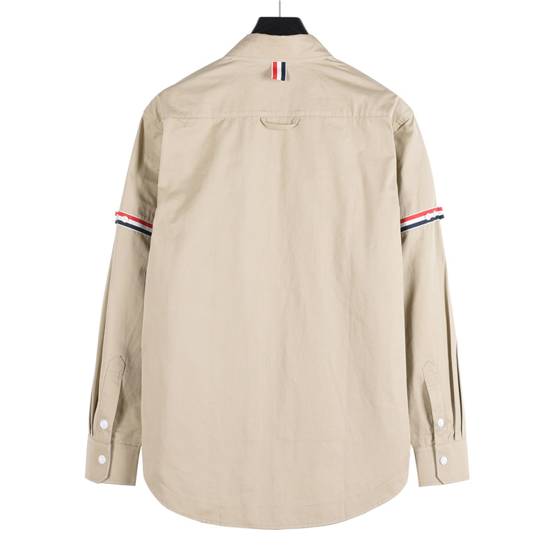 TB纯棉面料夹克衬衫 THOM BROWNE 汤姆布朗 .TB纯棉斜纹夹克衬衫