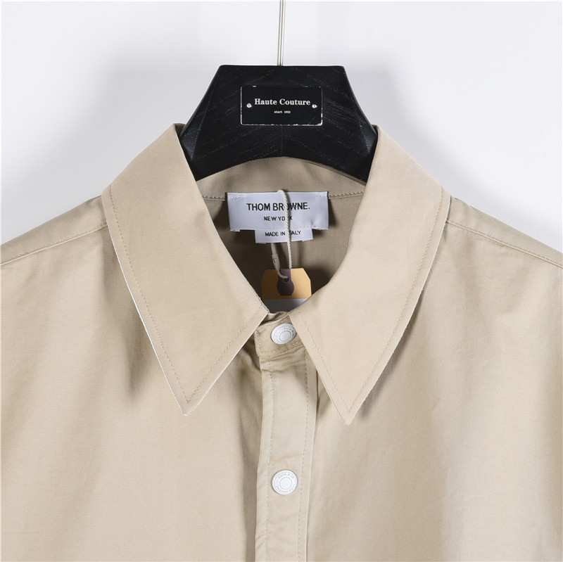 TB纯棉面料夹克衬衫 THOM BROWNE 汤姆布朗 .TB纯棉斜纹夹克衬衫