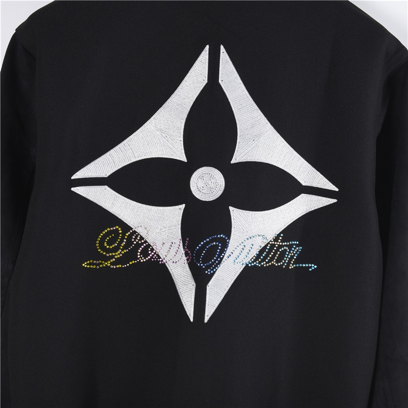 LouisVuitton/路易威登 烫钻拼接棒球服黑色