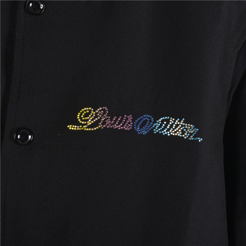 LouisVuitton/路易威登 烫钻拼接棒球服黑色