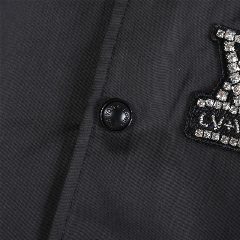LouisVuitton/路易威登 3V烫钻棒球服 黑色
