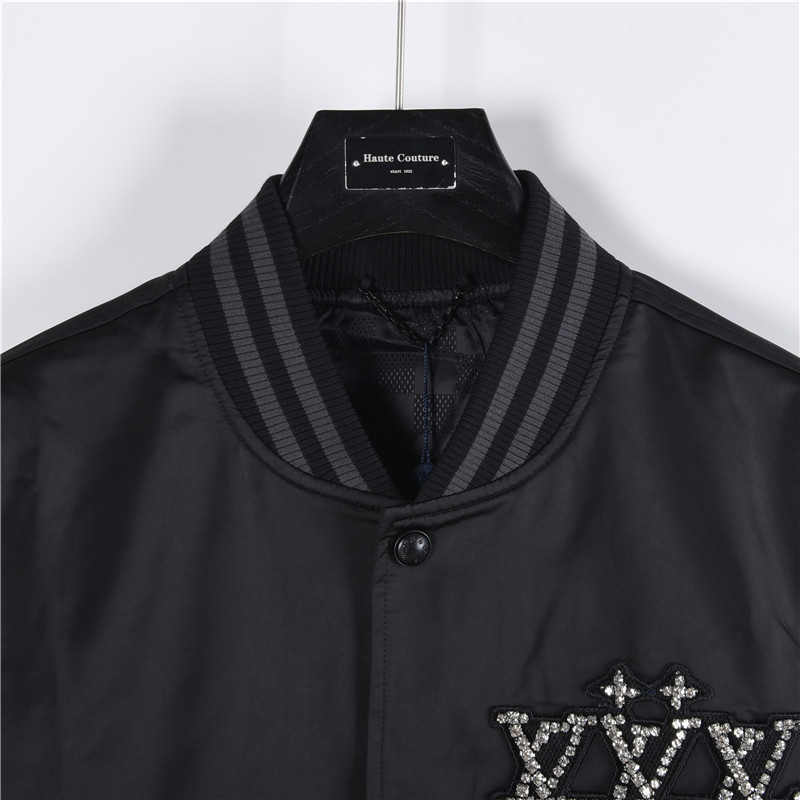 LouisVuitton/路易威登 3V烫钻棒球服 黑色
