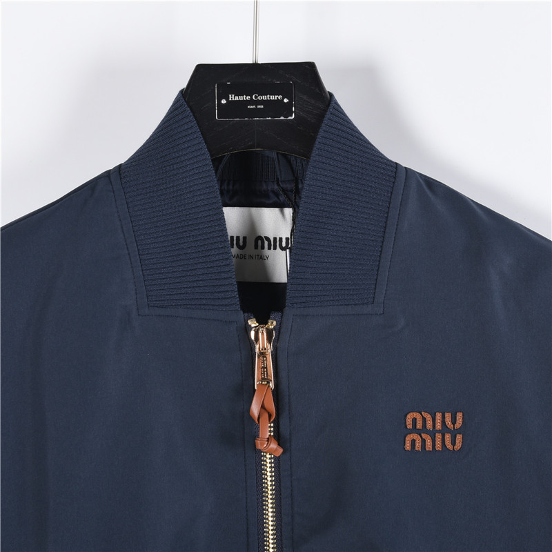 Miumiu/缪缪24FW 巴拿马棉质飞行员夹克