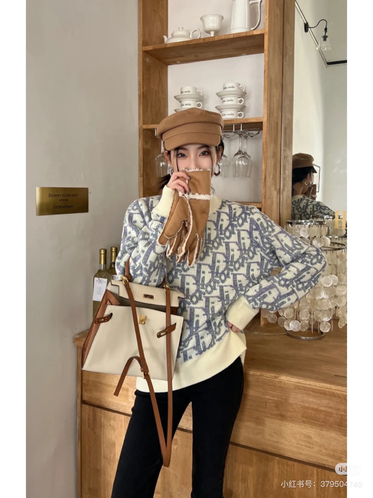 Dior/迪奥 25ss满印提花圆领毛衣 上身效果＃