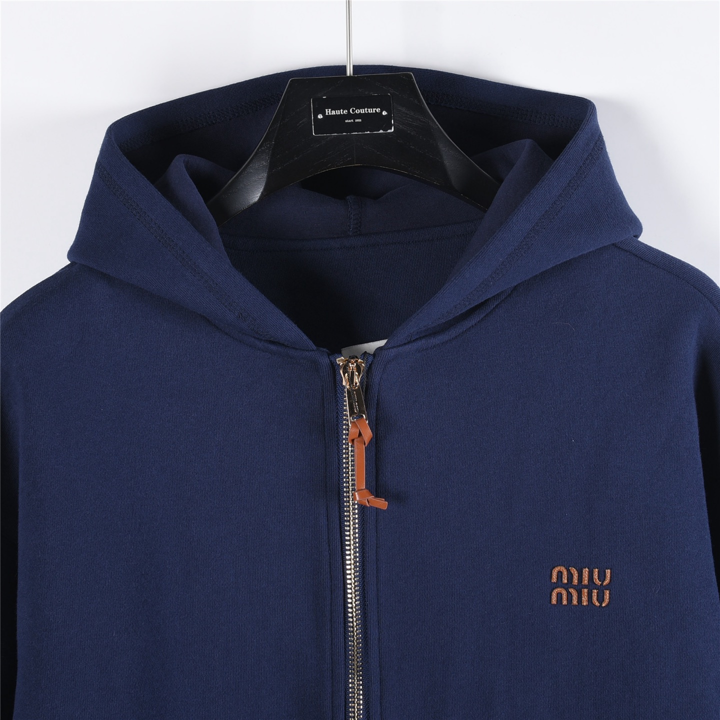 Miumiu/miumiu 24SS 超厚实平纹针织连帽夹克