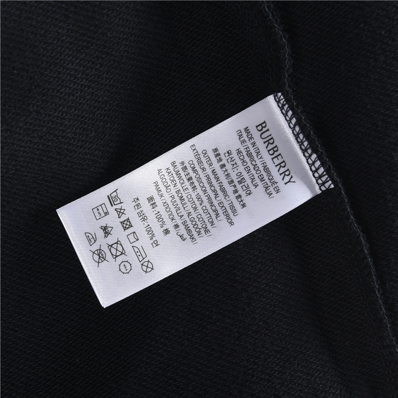 Burberry/巴宝莉 25FW前后十字绣格纹战马连帽卫衣 黑色 白色