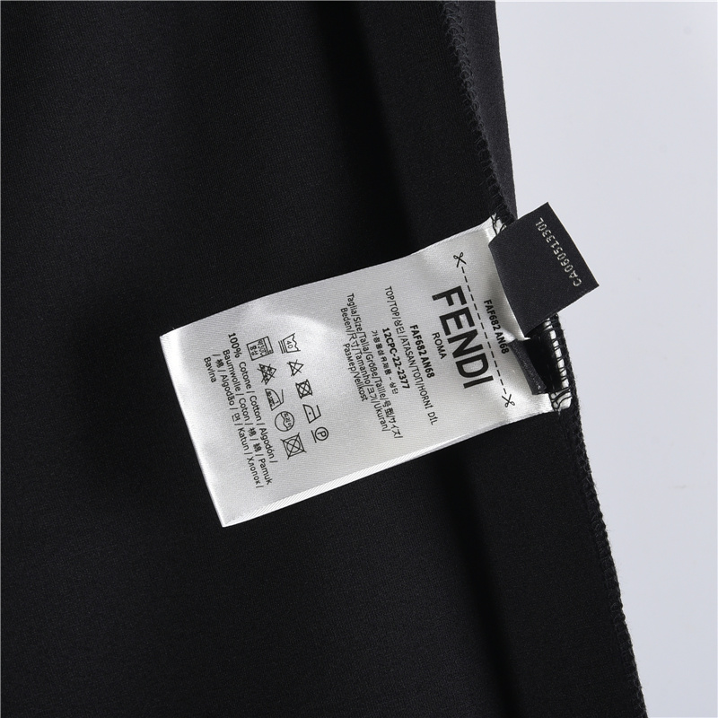 Fendi/芬迪 25FW老佛爷皮标长裤 黑色