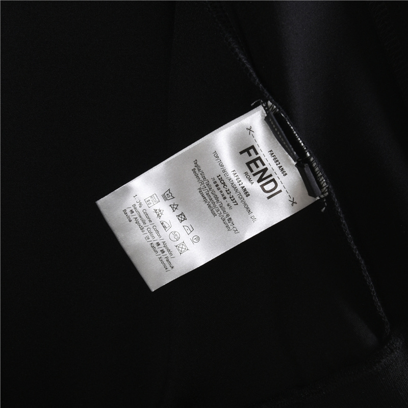 Fendi/芬迪 25FW老佛爷皮标拉链外套 黑色