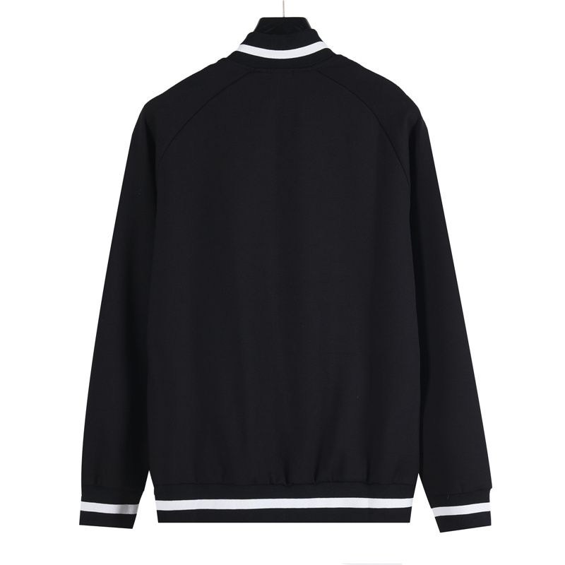 Fendi/芬迪 25FW老佛爷皮标拉链外套 黑色